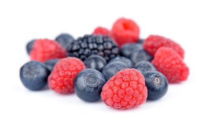 Berries close up on white