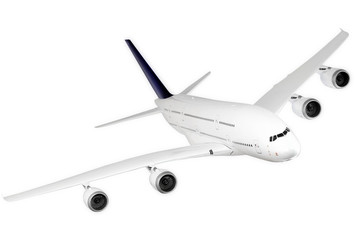 Modern airplane  on white.