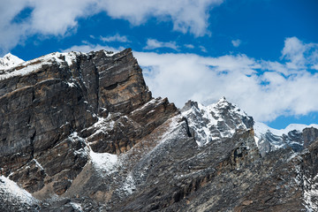 Landscape viewed from Gokyo Ri summit in Himalayas