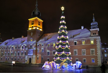 Christmas decorations in Warsaw, Poland