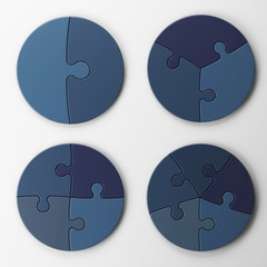 isolated puzzle pieces to place concepts