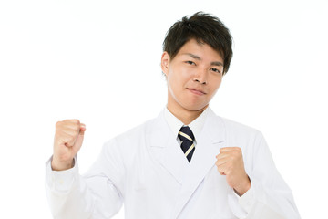 Asian young medical doctor isolated on white background