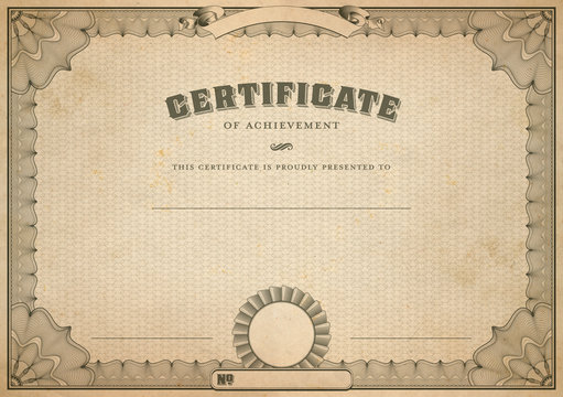 vintage certificate template with headline