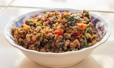 Stir basil