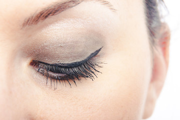 Naklejka premium Girl making up