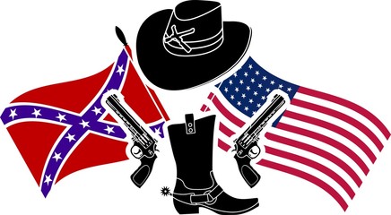 symbol of american civil war. stencil