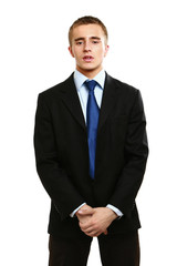 A portrait of a businessman standing