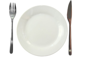 Table appointment-dishware on white background.