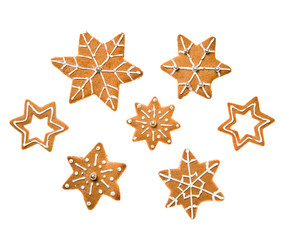 Decorated homemade gingerbread cookies