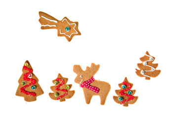 Decorated homemade gingerbread cookies