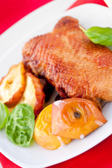 Roasted Duck with Apples