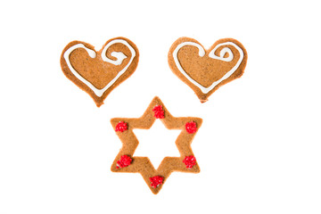 Decorated homemade gingerbread cookies