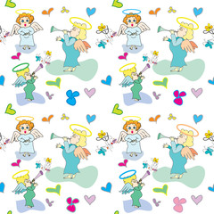 angel's music band seamless pattern