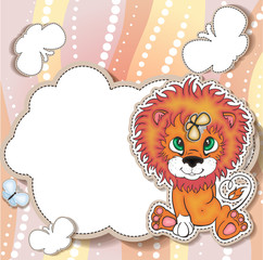 Cartoon style little lion design template