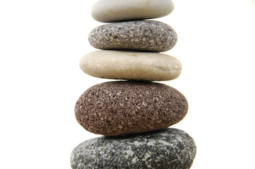 Fototapeta na wymiar Balancing of pebbles. Clipping path