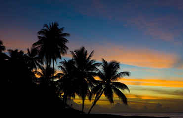 sunset over Caribbean Sea, Turtle Beach, Tobago