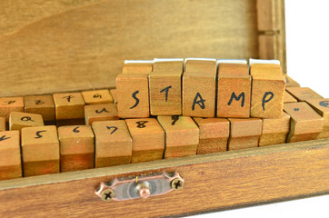 Rubber stamp made by wood