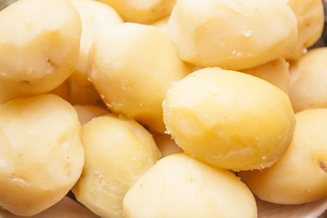 Boiled and cleared yellow potatoes