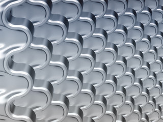 Obraz premium Wavy metallic scales texture