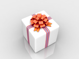 Fototapeta premium White gift isolated on white background