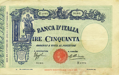 50 lire 1943 recto