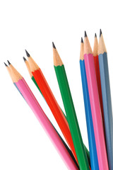 Set of pencils different in colour