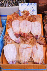 Hong Kong Sheung Wan market dried squids