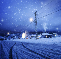 Blizzard in the village