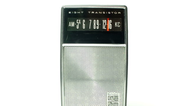 an old vintage portable AM transistor radio 