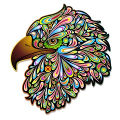 Eagle Hawk Psychedelic Art Design-Aquila Falco Psichedelico