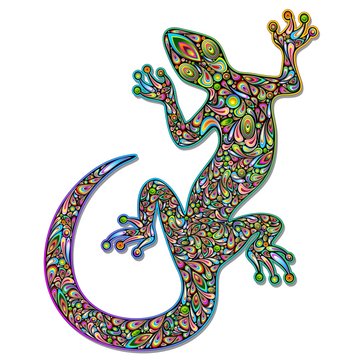 Gecko Geko Lizard Psychedelic Art Design-Geco Psichedelico