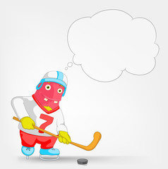 Funny Monster. Hockey.