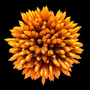 Spherical shape with pointed golden bars