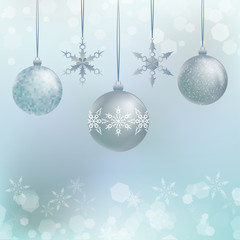 Illustration of three Christmas decoration balls