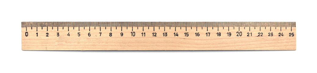 wooden ruler isolated on white - 47802401