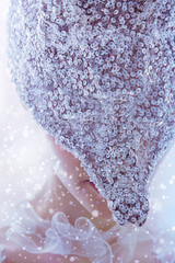 Naklejka premium beautiful woman face in mask