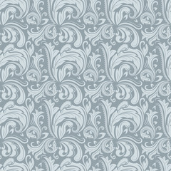Fototapeta na wymiar Seamless gray winter colored floral pattern.