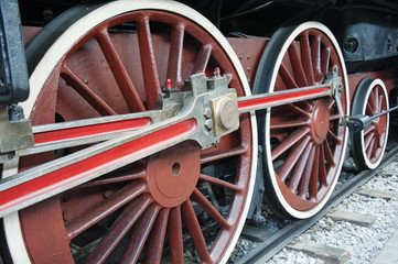 Old locomotive wheels
