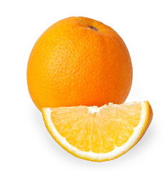 Orange fruit isolated on white background