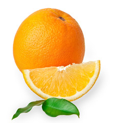 Orange fruit isolated on white background