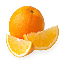 Orange fruit isolated on white background