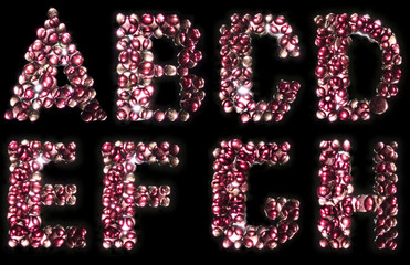 Glowing candy alphabet