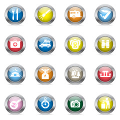 Glossy camping icons
