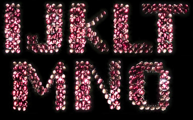 Glowing candy alphabet