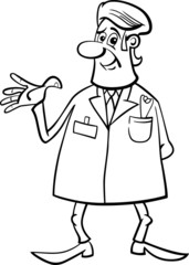 medic doctor black and white cartoon