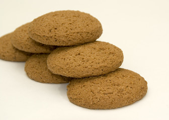 Fototapeta na wymiar Six oatmeal cookies