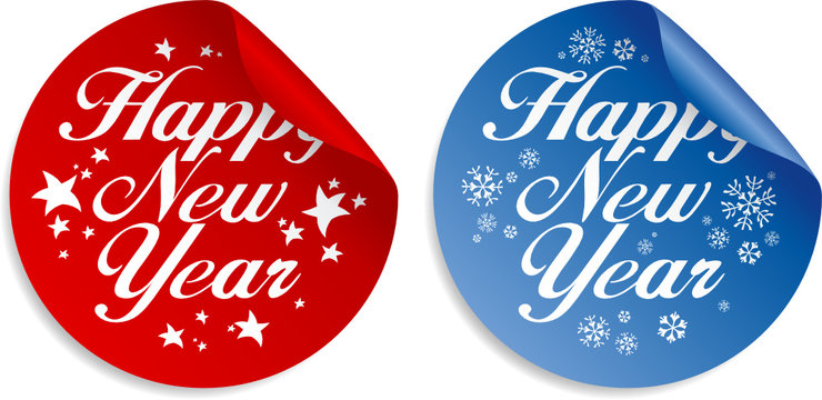 New Year stickers set 