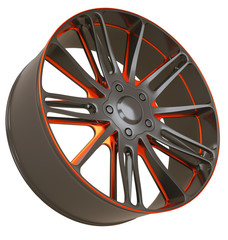 Obraz premium Front side view of Alloy wheel isolated