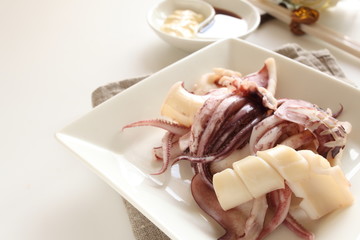 chinese cuisine, boiled squid for appetizer