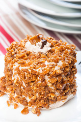 cashew toffee nut cake ready to be eaten